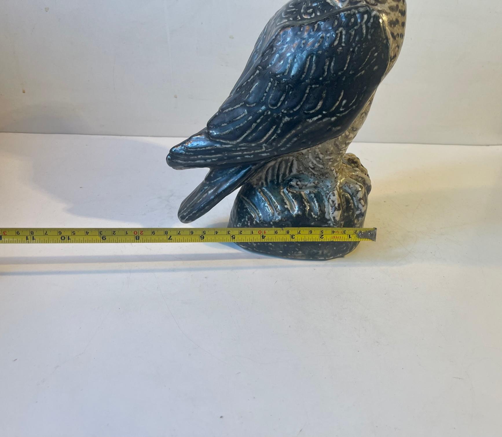 Royal Copenhagen Large Stoneware Falcon by Knud Kyhn, Danish, 1950s For Sale 9