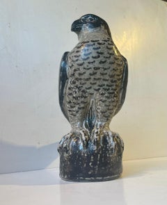 Royal Copenhagen Large Stoneware Falcon by Knud Kyhn, Danish, 1950s