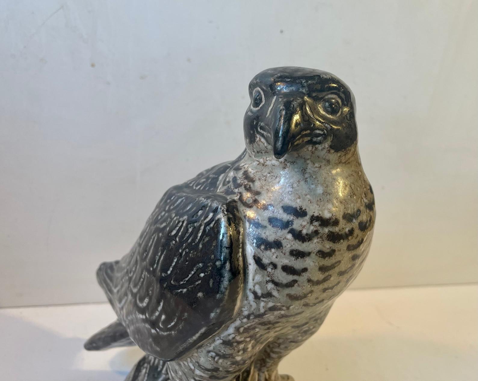 Royal Copenhagen Large Stoneware Falcon by Knud Kyhn, Danish, 1950s For Sale 2