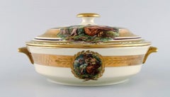 Royal Copenhagen Lidded Tureen in Porcelain with Romantic Scenes