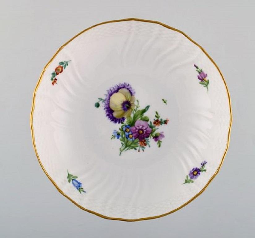 Danish Royal Copenhagen Light Saxon Flower, Compote and Bowl in Hand Painted Porcelain