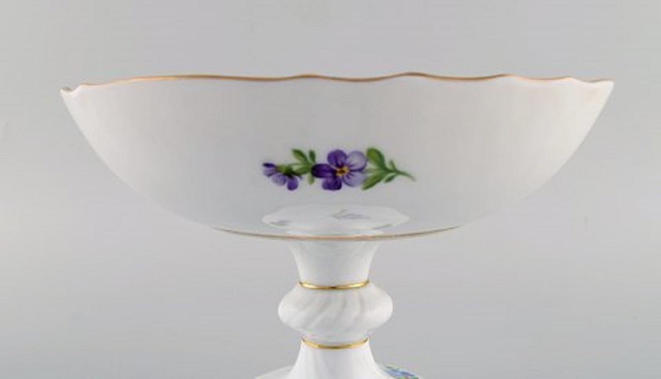 Royal Copenhagen Light Saxon Flower, Compote and Bowl in Hand Painted Porcelain 1