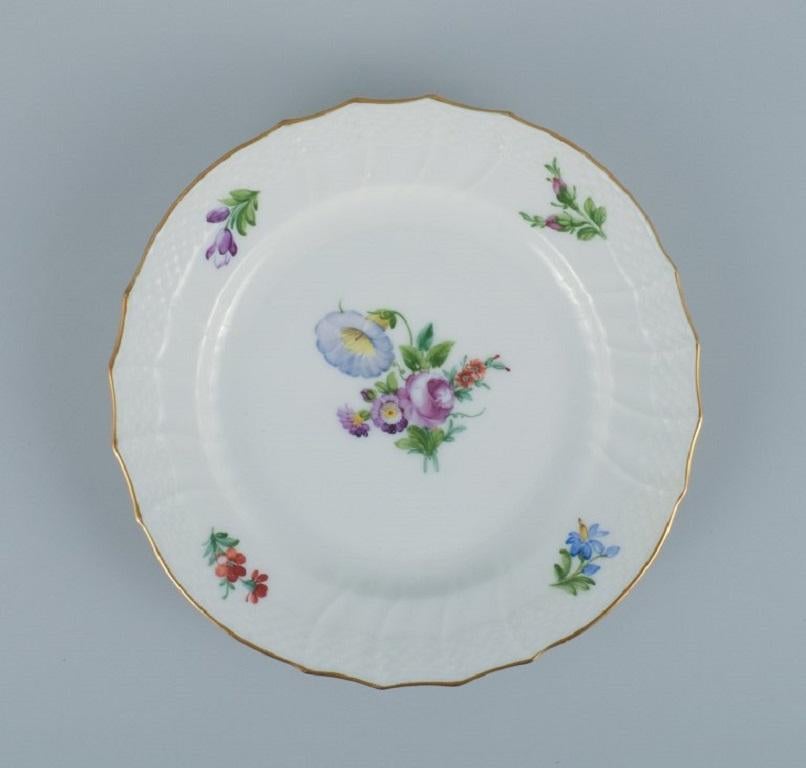 Danish Royal Copenhagen, Light Saxon Flower, Four Lunch Plates For Sale