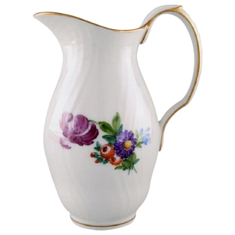 Royal Copenhagen Light Saxon Flower Jug in Hand Painted Porcelain