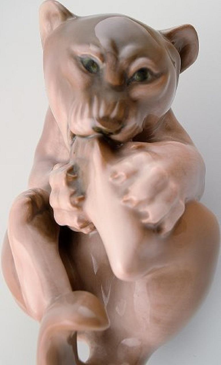Scandinavian Modern Royal Copenhagen, Lion Cub in Porcelain For Sale