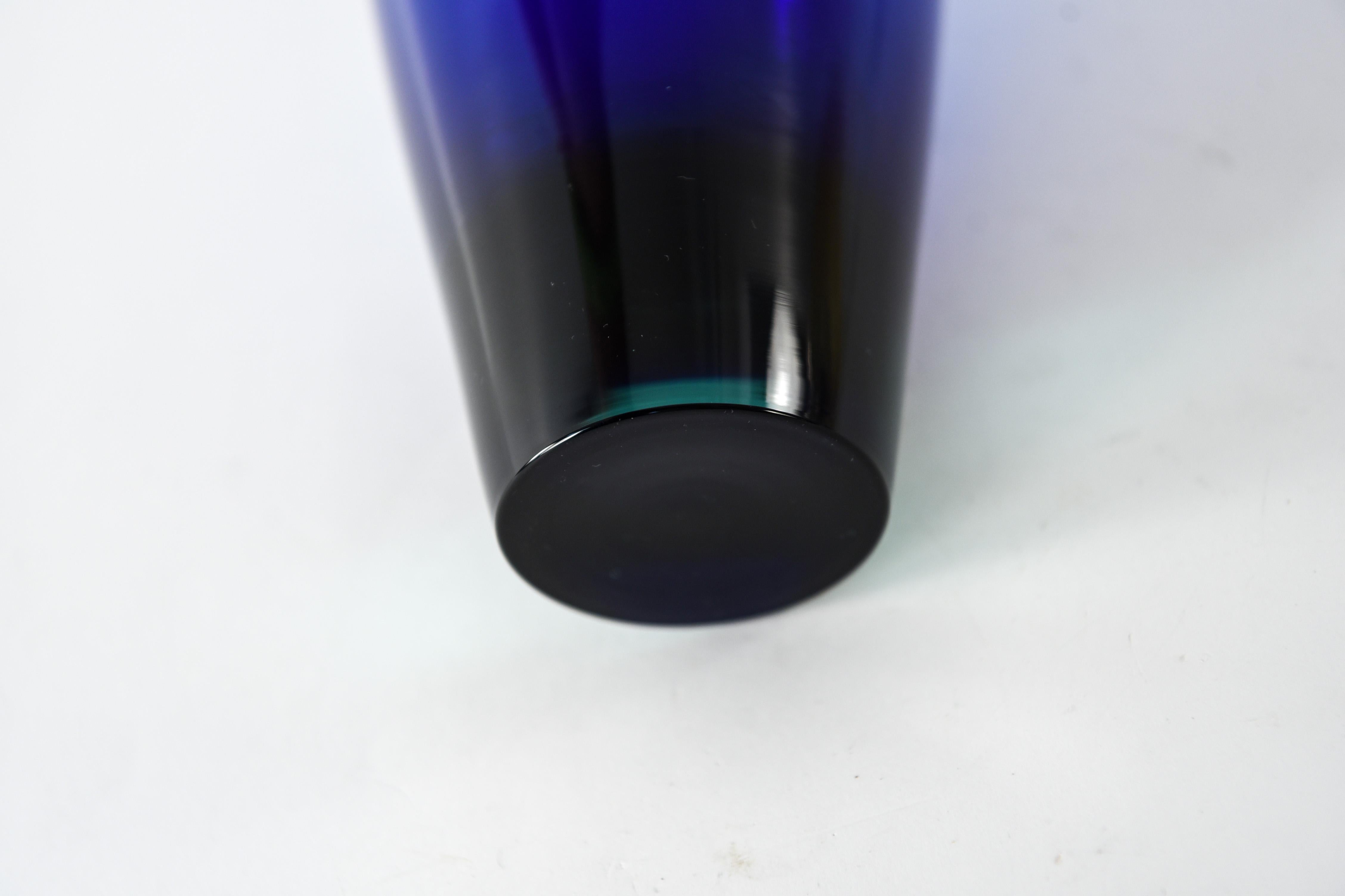 20th Century Royal Copenhagen Midcentury Blue Crystal Vase