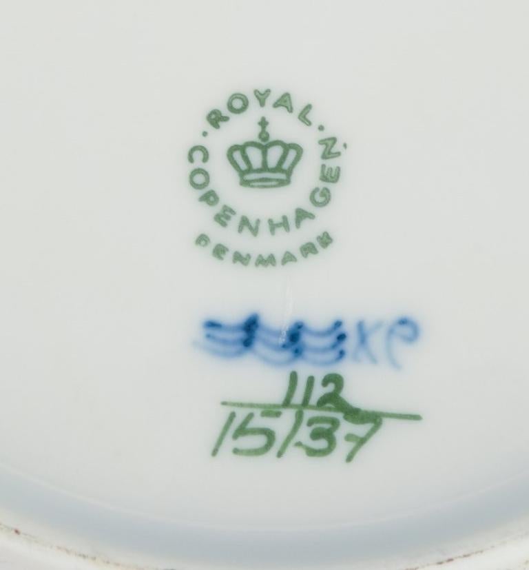 Hand-Painted Royal Copenhagen, Noblesse, set of eight hand-painted plates. For Sale