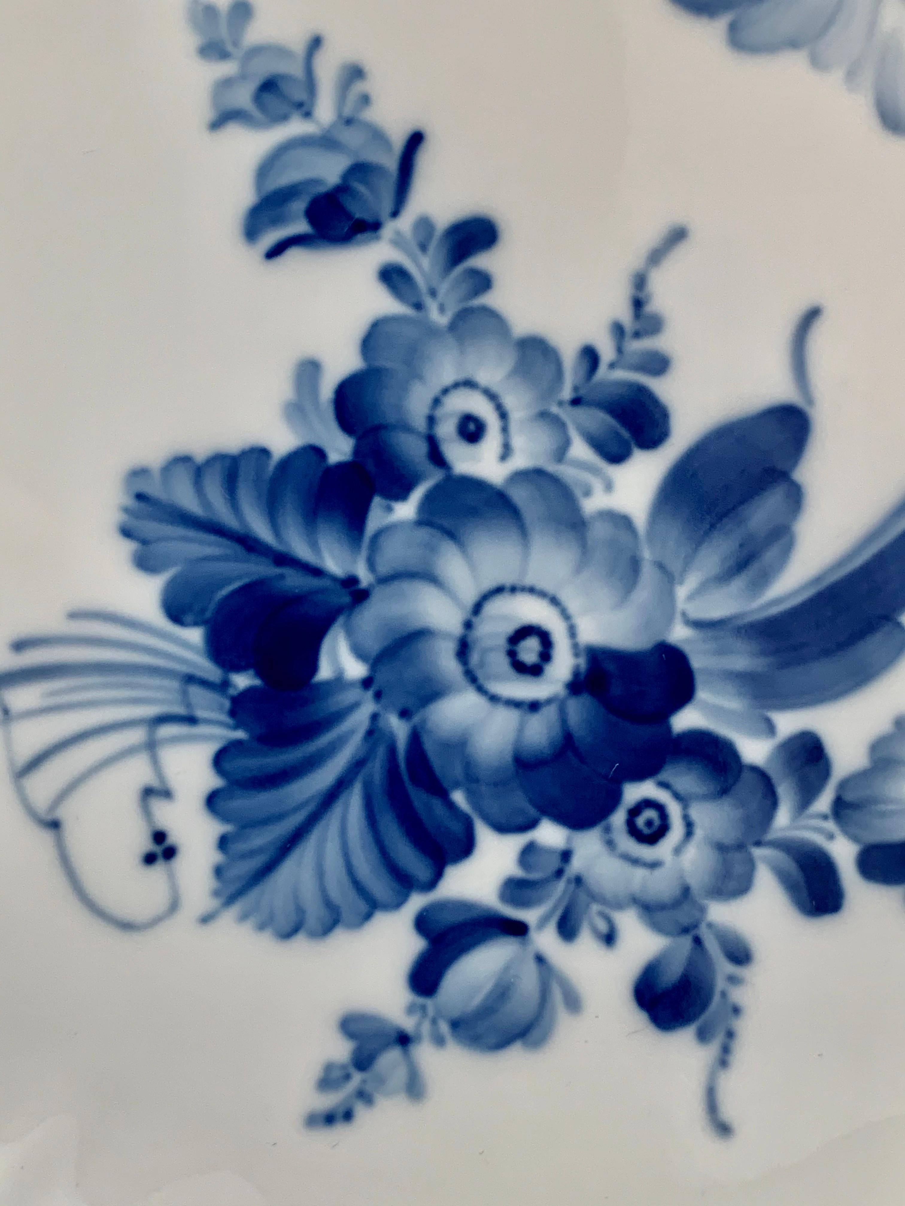 Rococo  Royal Copenhagen Oval Porcelain Platter in the Blue Flower Pattern