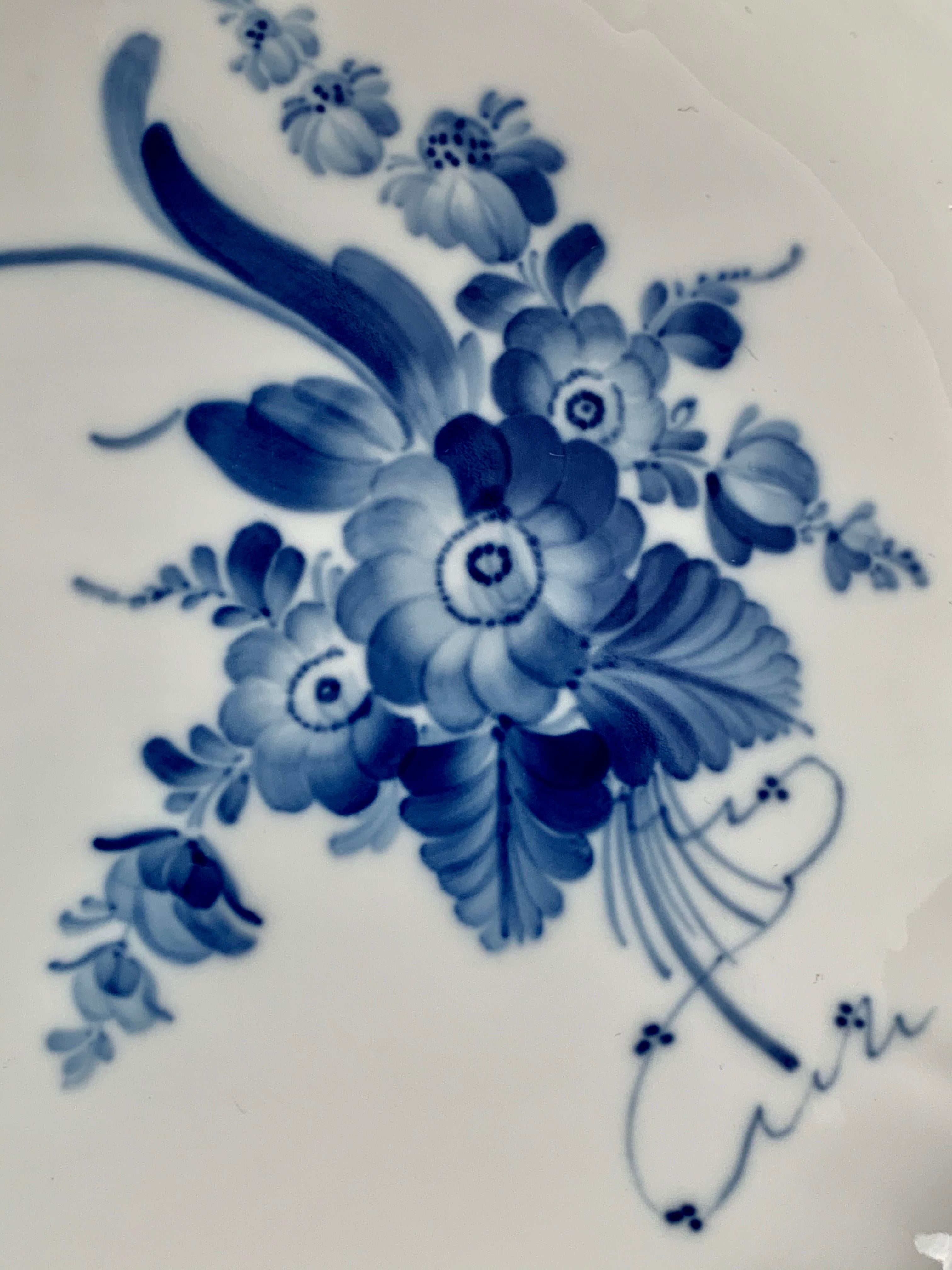 Danish  Royal Copenhagen Oval Porcelain Platter in the Blue Flower Pattern