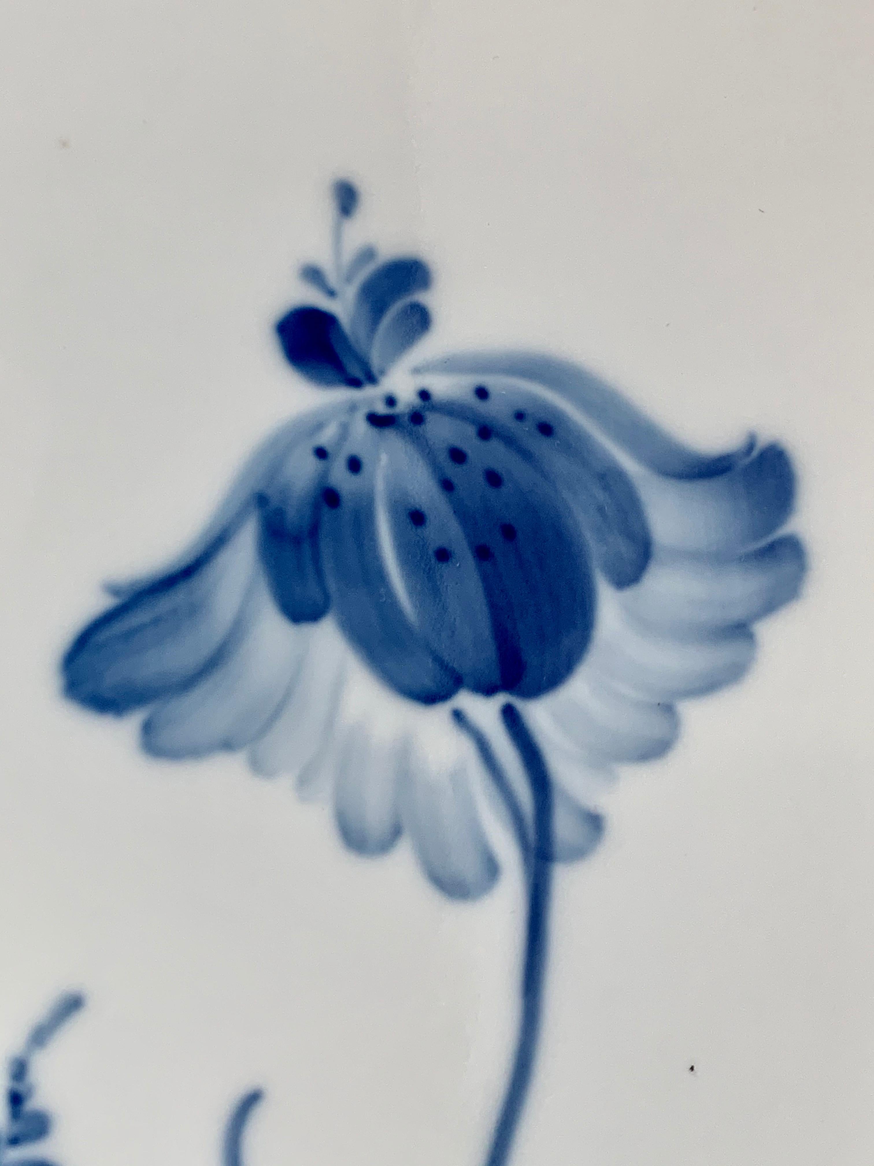 Hand-Painted  Royal Copenhagen Oval Porcelain Platter in the Blue Flower Pattern