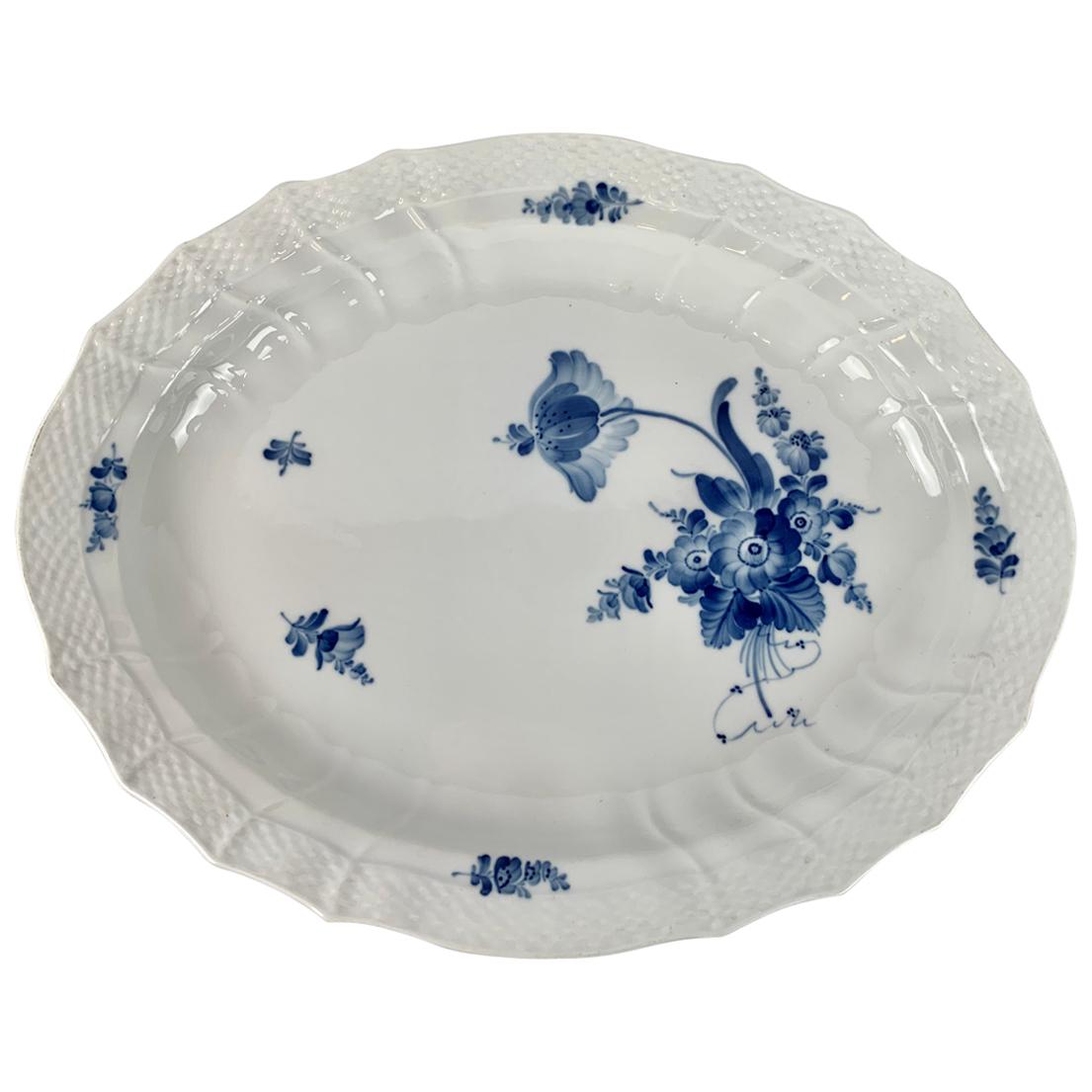  Royal Copenhagen Oval Porcelain Platter in the Blue Flower Pattern