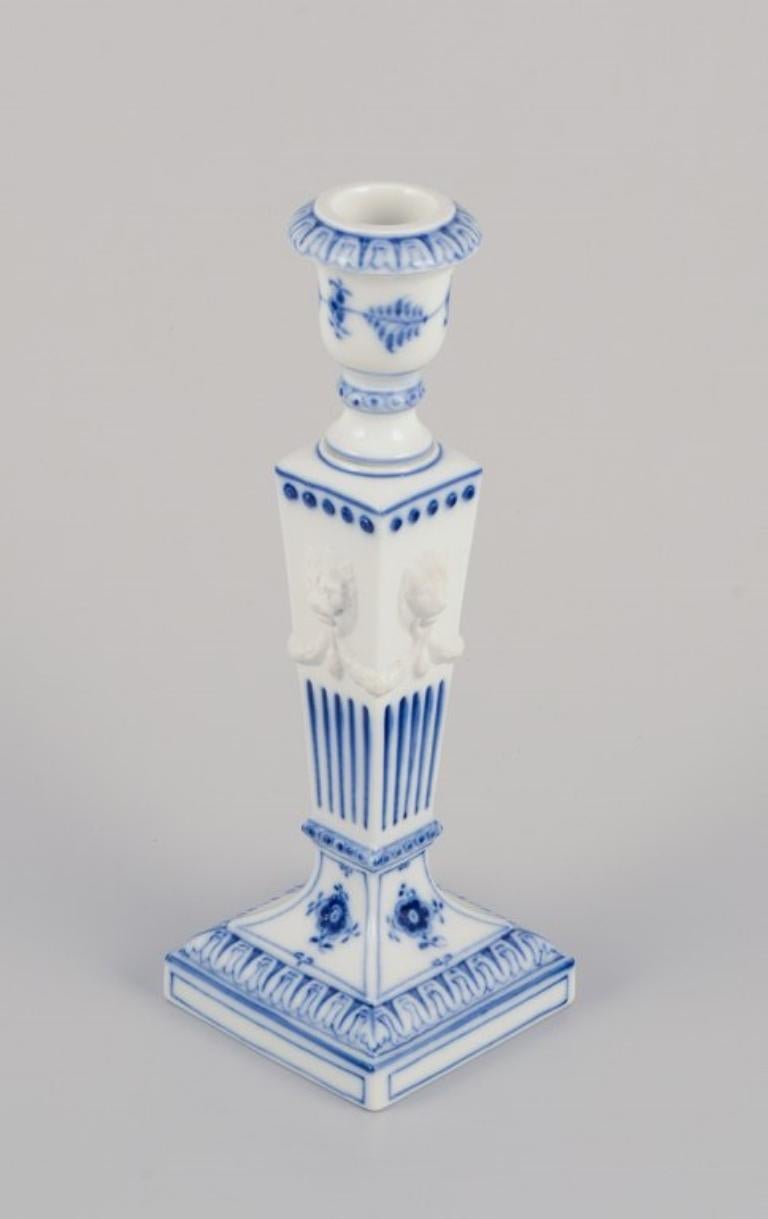 Mid-20th Century Royal Copenhagen, pair of Blue Fluted candlesticks. 1962.  For Sale