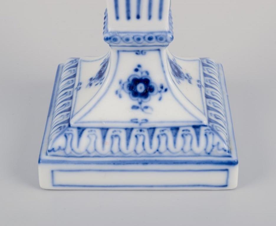 Porcelain Royal Copenhagen, pair of Blue Fluted candlesticks. 1962.  For Sale