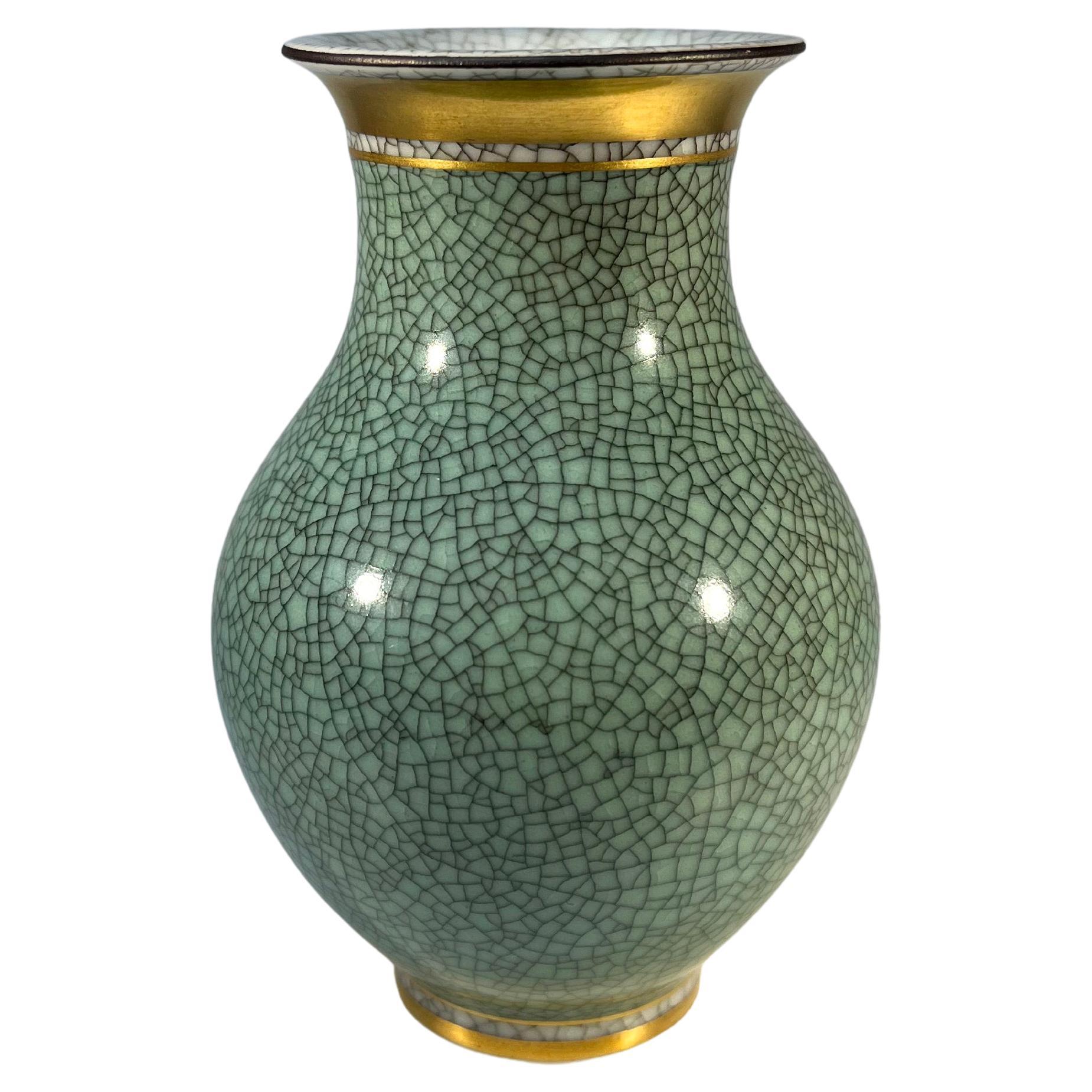 Royal Copenhagen, Pale Green Crackle Glazed Vase #2736
