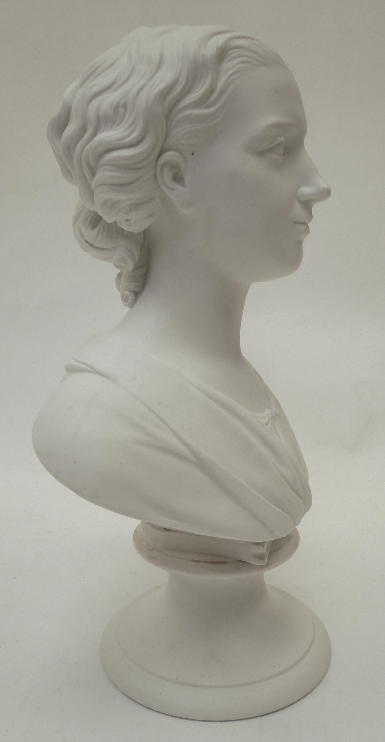 Royal Copenhagen Parian Bust of Eneret, by T. Stein, Dated 1863 In Good Condition In Pittsburgh, PA