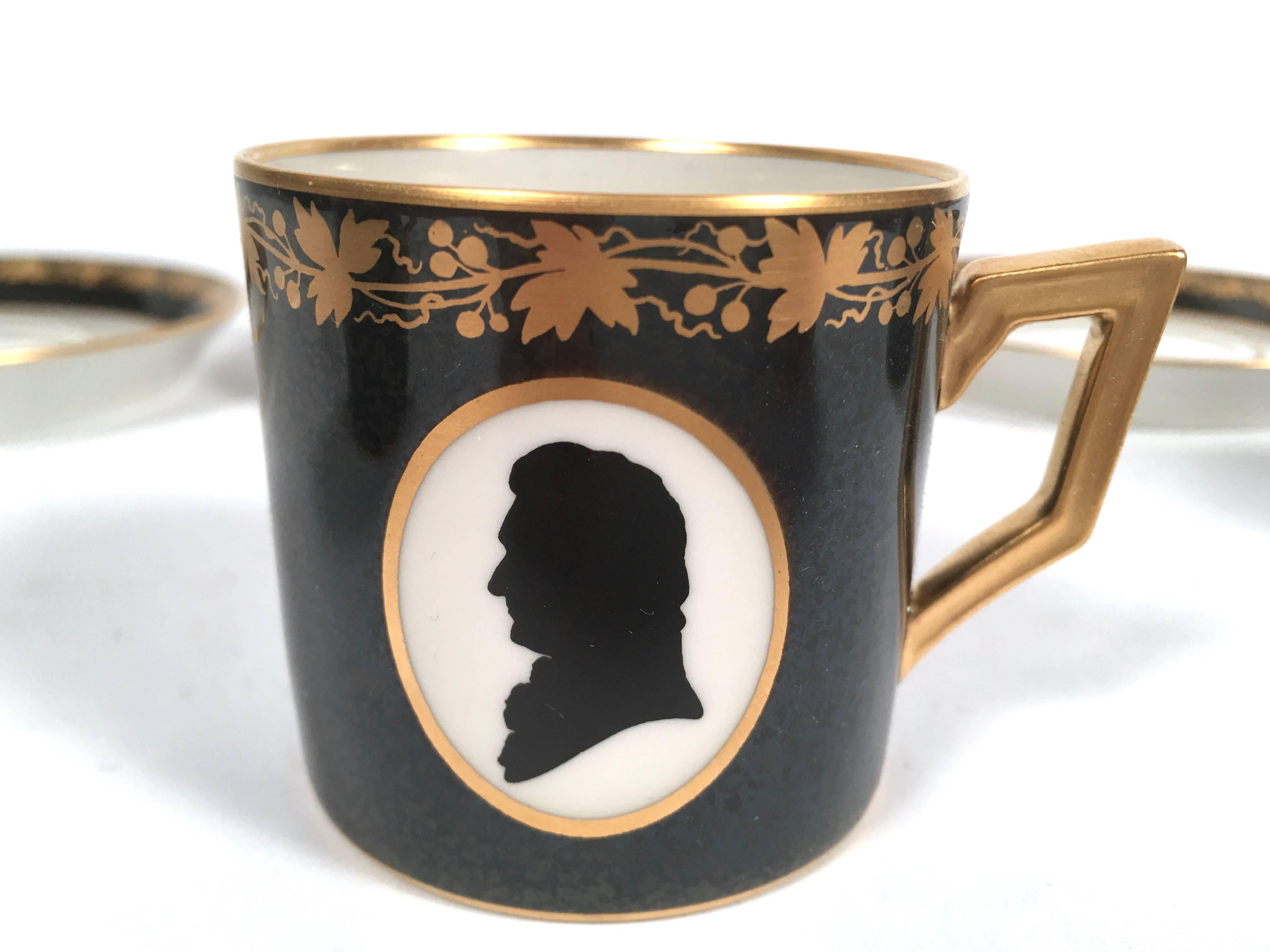 Royal Copenhagen Porcelain American Founding Fathers Coffee Service 4