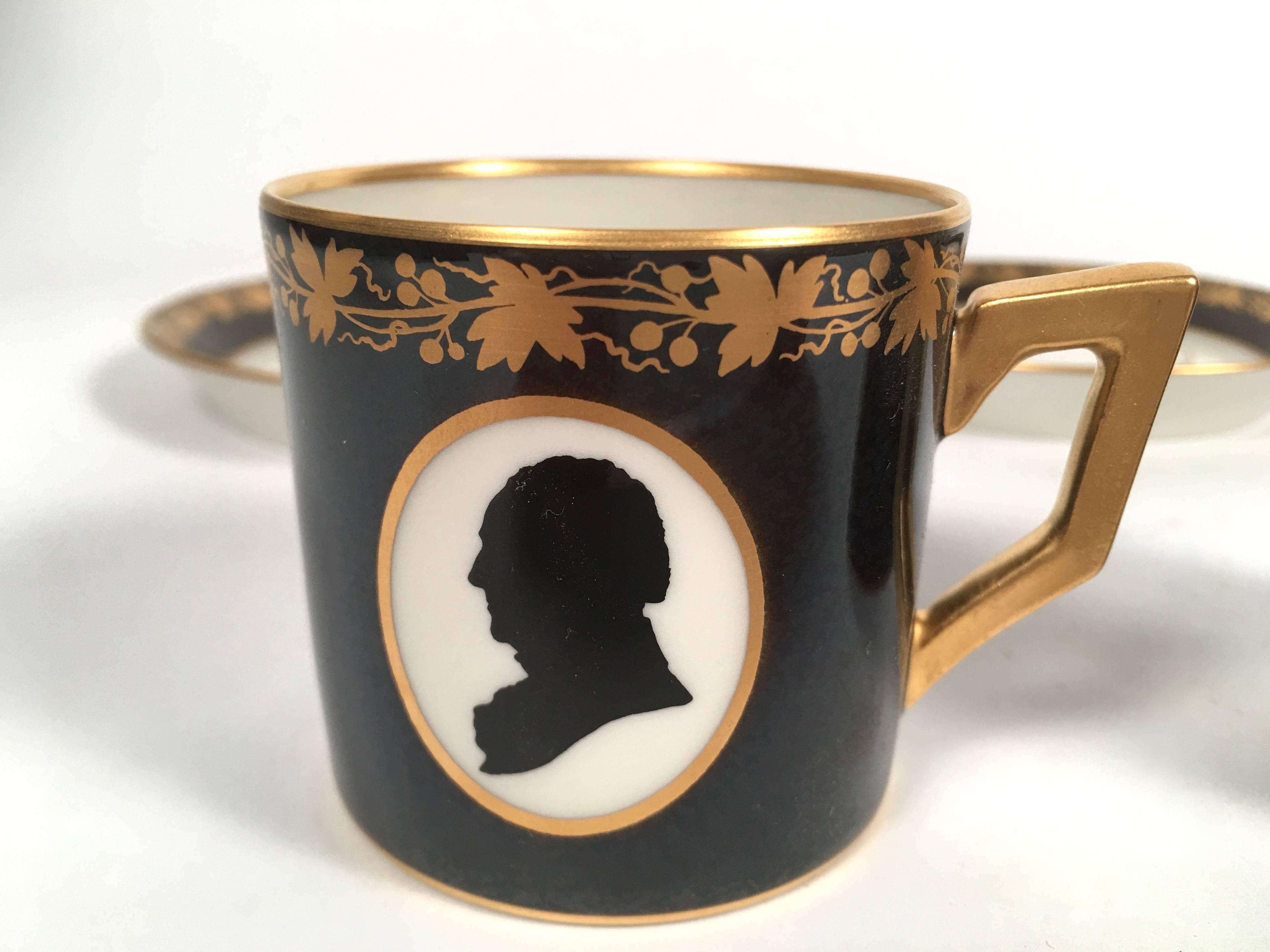 Royal Copenhagen Porcelain American Founding Fathers Coffee Service 5