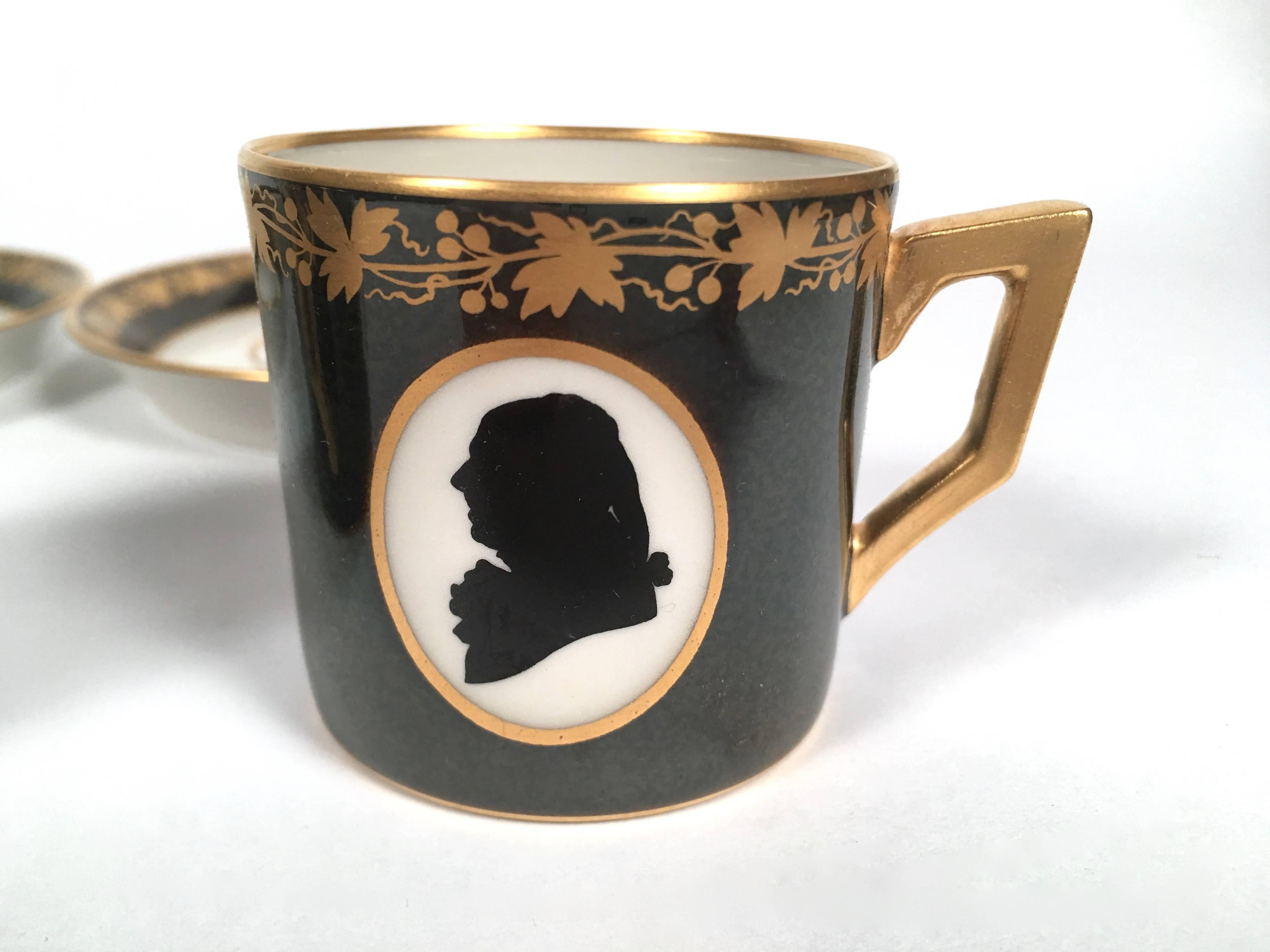Royal Copenhagen Porcelain American Founding Fathers Coffee Service 6