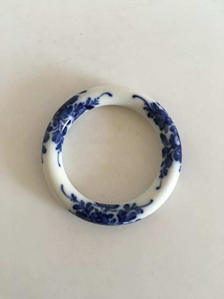 Royal Copenhagen Porcelain Bangle Bracelet with Blue Flower. 6.5 cm inner measurement (2 9/16 in.)
