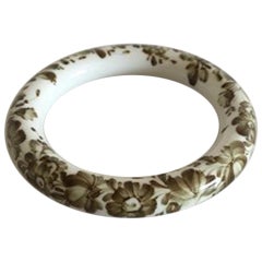 Royal Copenhagen Porcelain Bangle Bracelet with Flowers