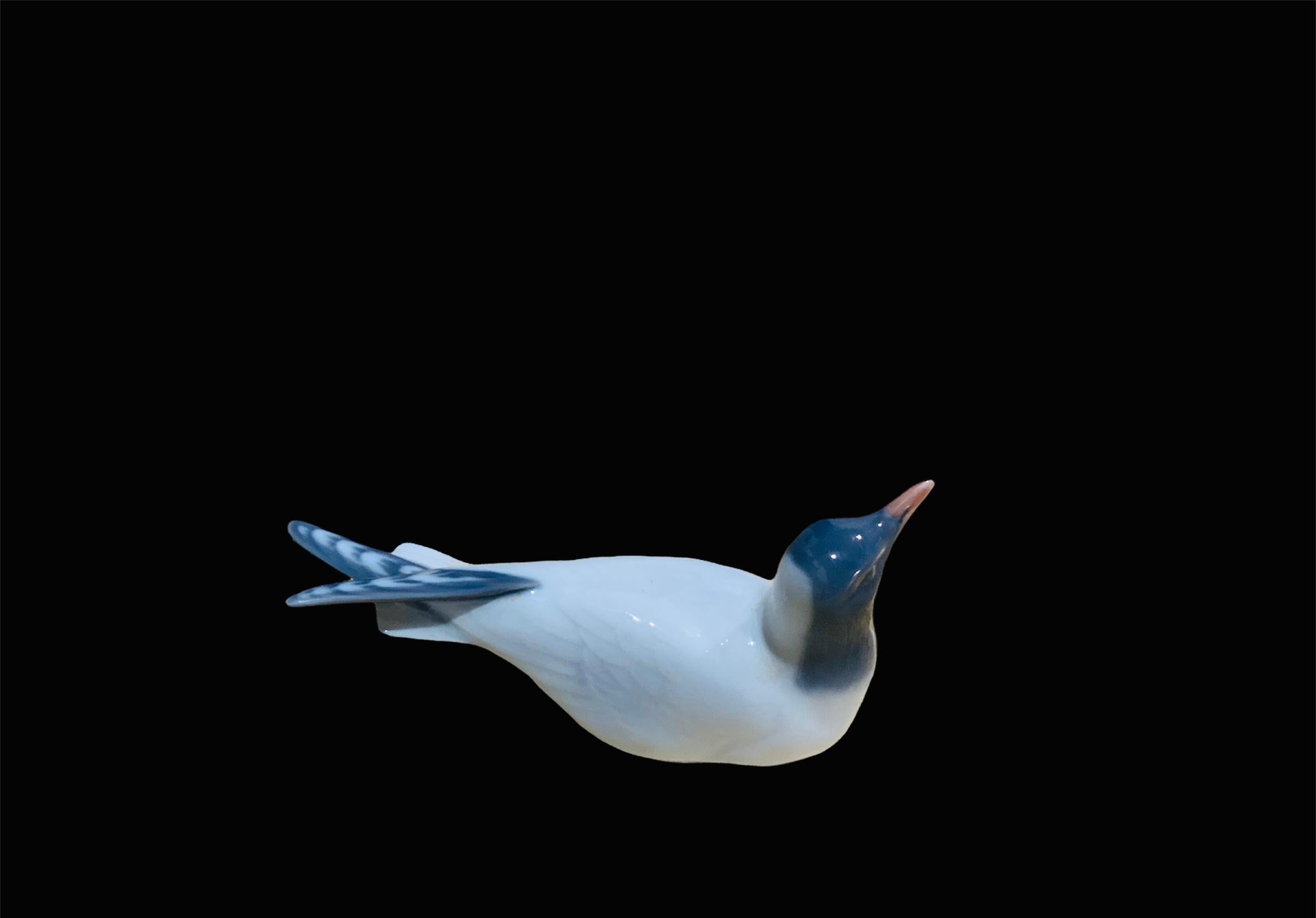 Art Nouveau Royal Copenhagen Porcelain Bird Figurine-Seagull For Sale