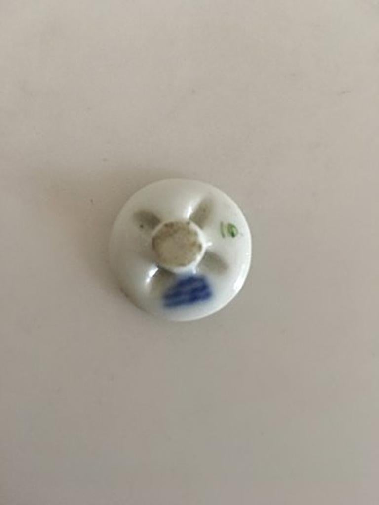 Royal Copenhagen Porcelain Button with Handpainted Flower Motif. 1.7 cm dia.