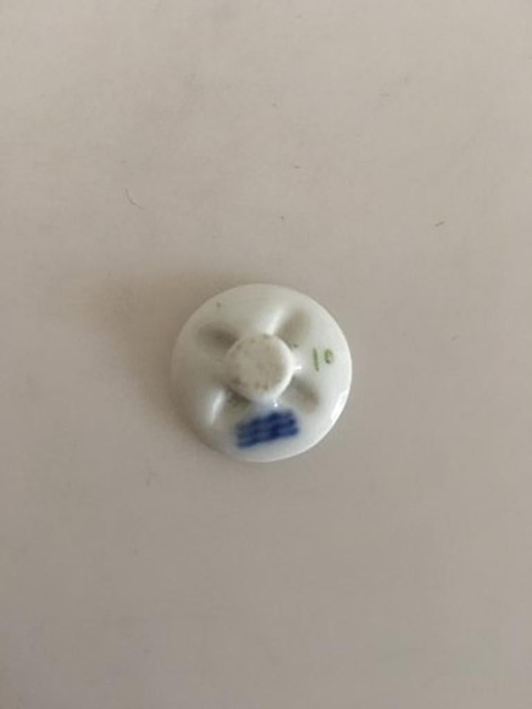 Royal Copenhagen Porcelain Button with Handpainted Flower Motif. 1.7 cm dia.
