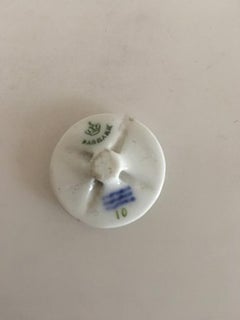 Royal Copenhagen Porcelain Button with Hand-Painted Flower Motif