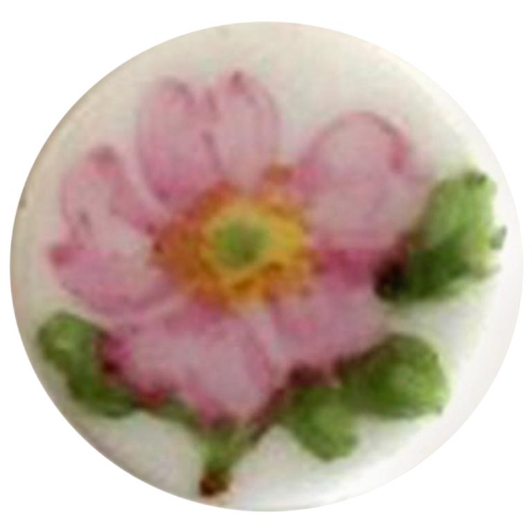 Royal Copenhagen Porcelain Button with Hand-Painted Flower Motif For Sale