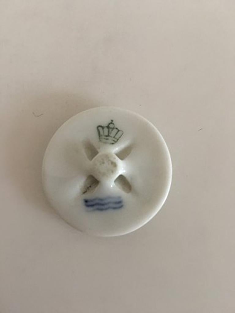 Royal Copenhagen Porcelain Button with Handpainted Motif of Musician. 3 cm dia.