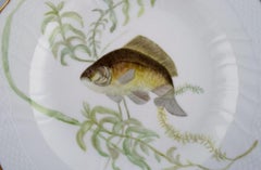 Royal Copenhagen Porcelain Dinner Plate with Hand-Painted Fish Motif