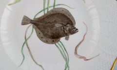 Royal Copenhagen Porcelain Dinner Plate with Hand-Painted Fish Motif
