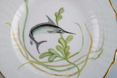 Royal Copenhagen Porcelain Dinner Plate with Hand-Painted Fish Motif