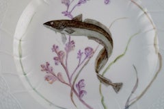 Royal Copenhagen Porcelain Dinner Plate with Hand-Painted Fish Motif