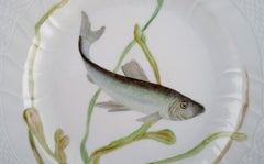 Royal Copenhagen Porcelain Dinner Plate with Hand-Painted Fish Motif