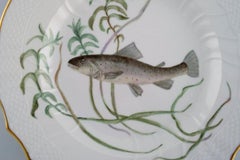 Royal Copenhagen Porcelain Dinner Plate with Hand-Painted Fish Motif