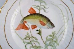 Royal Copenhagen Porcelain Dinner Plate with Hand-Painted Fish Motif
