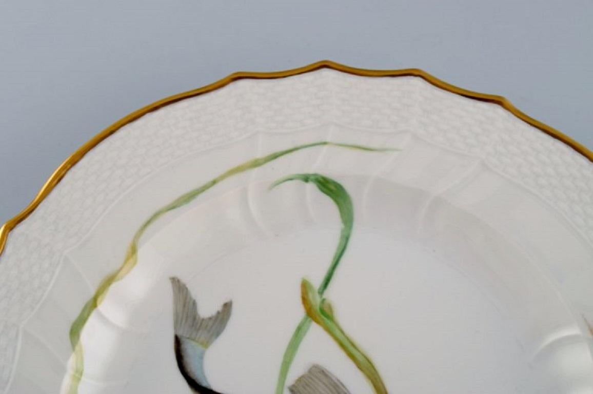 assiette porcelaine motif poisson