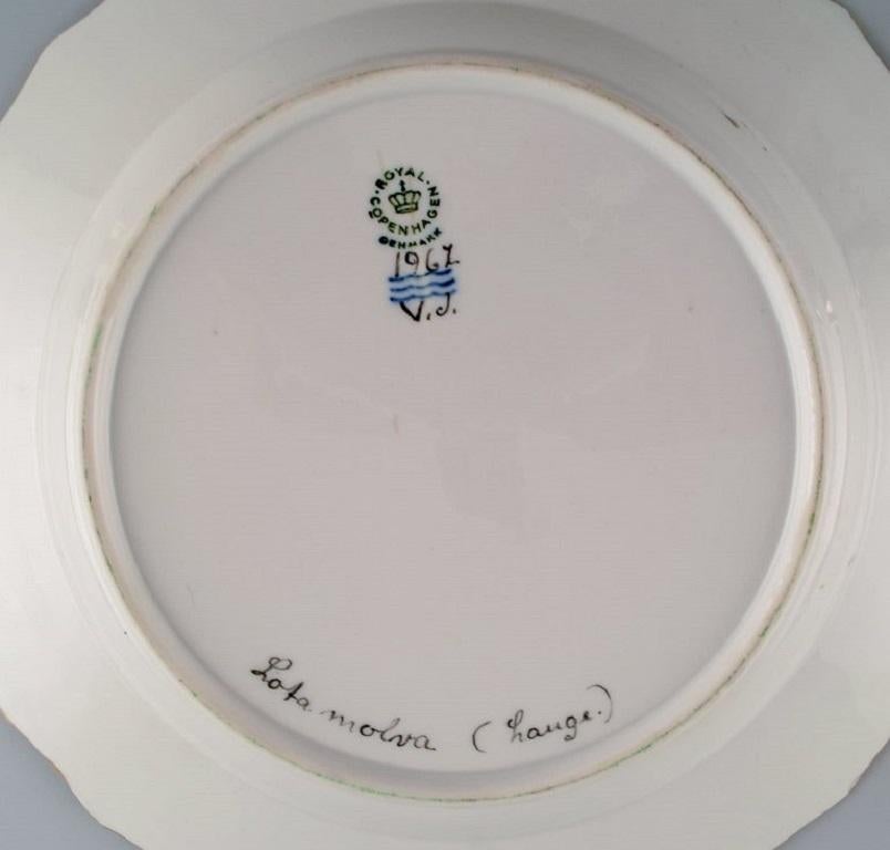 Mid-20th Century Royal Copenhagen Porcelain Dinner Plate with Hand-Painted Fish Motif