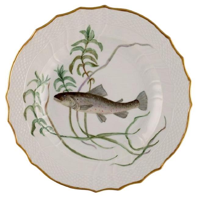 10 Royal Copenhagen Porcelain Fish Plates with HandPainted Fish Motifs