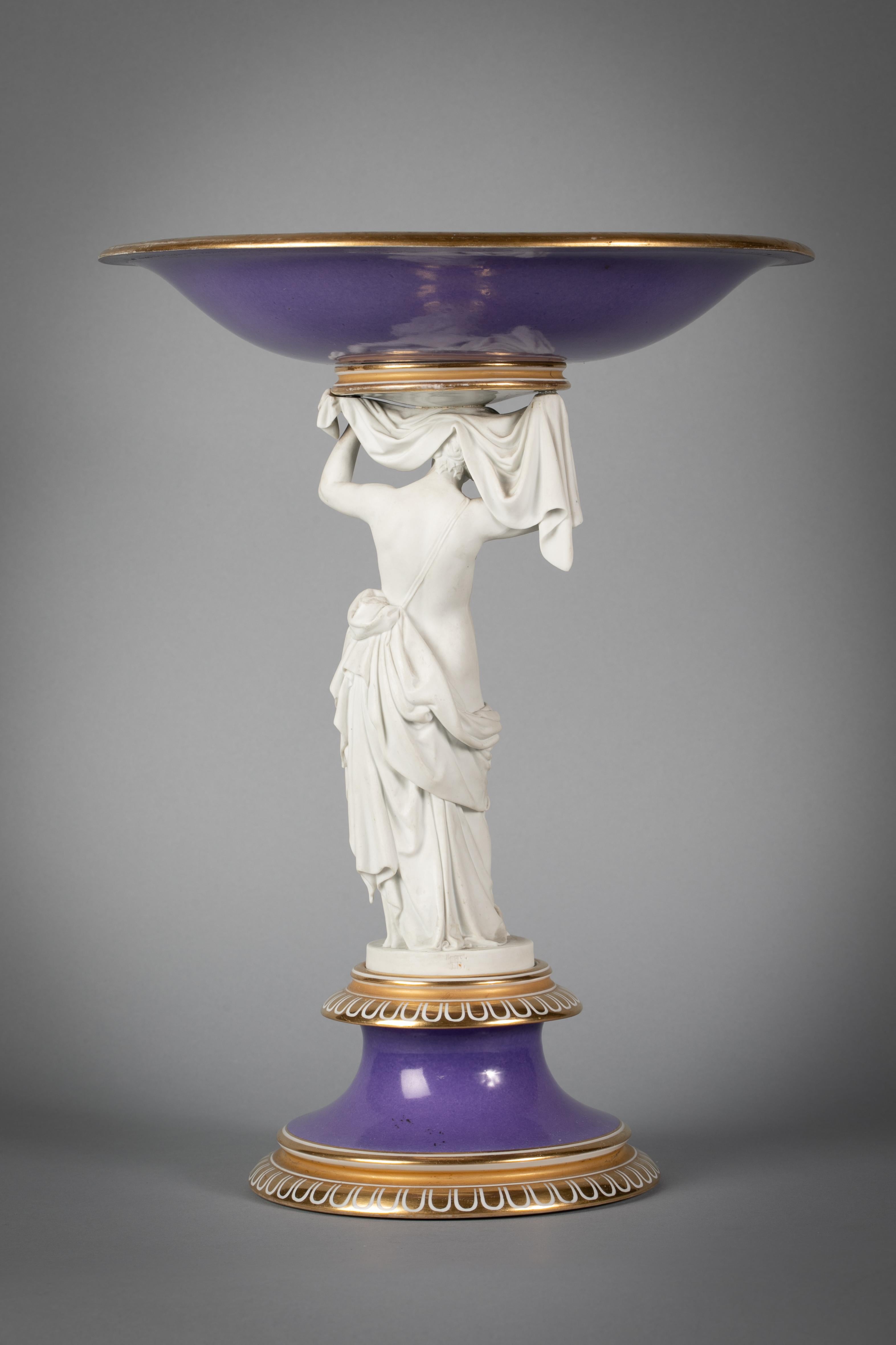 Royal Copenhagen porcelain figural tazza, circa 1820.