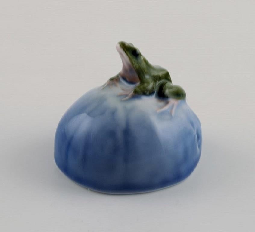 Royal Copenhagen Porcelain Figure, Frog on Stone 1