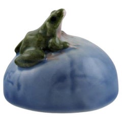 Royal Copenhagen Porcelain Figure, Frog on Stone