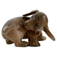 Antique Royal Copenhagen Porcelain Figurine, Dachshund Puppy, Model Number 1407