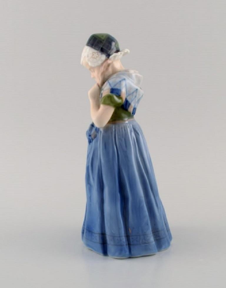 Hand-Painted Royal Copenhagen Porcelain Figurine, Girl from Bornholm