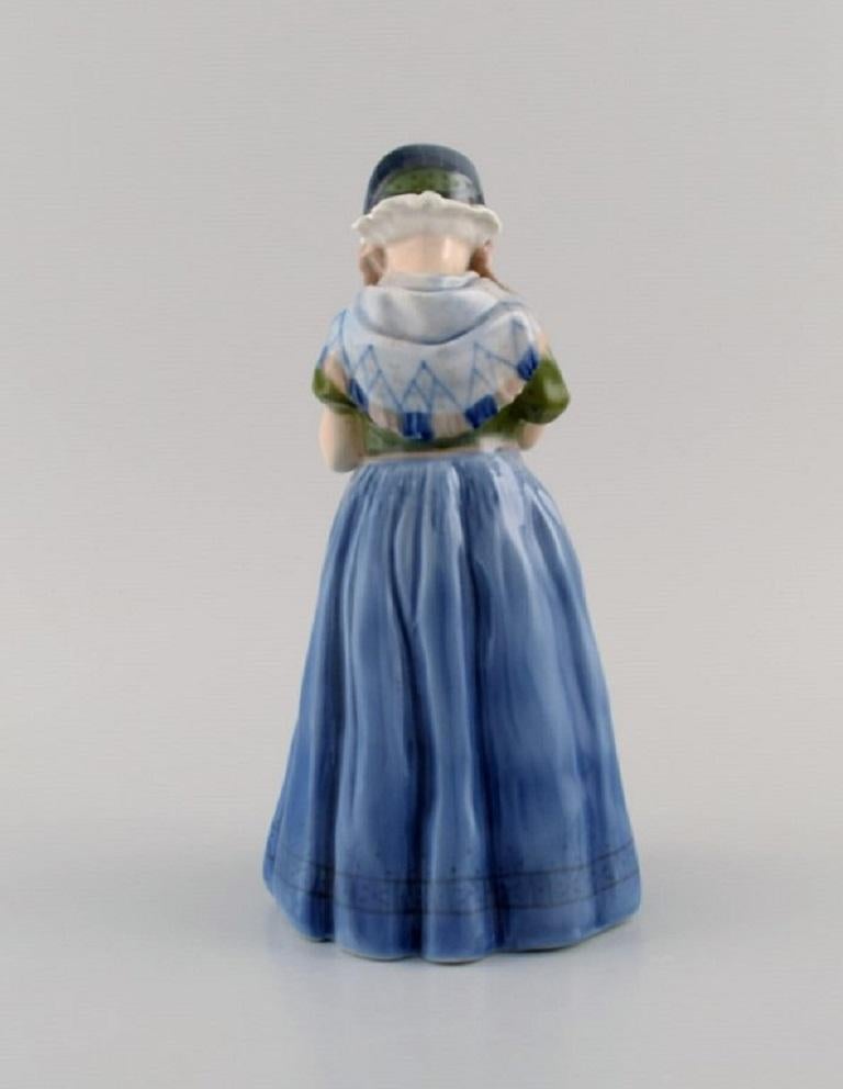 Late 20th Century Royal Copenhagen Porcelain Figurine, Girl from Bornholm