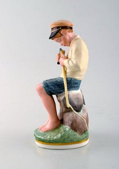 Royal Copenhagen Porcelain Figurine in High Quality over Glaze, Young Boy