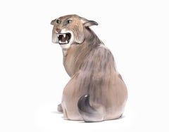 Royal Copenhagen Figurina in porcellana Knud Kyhn Monumental Lynx #2487