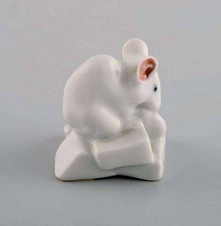 Early 20th Century Royal Copenhagen Porcelain Figurine, Little White Mouse, 1920s