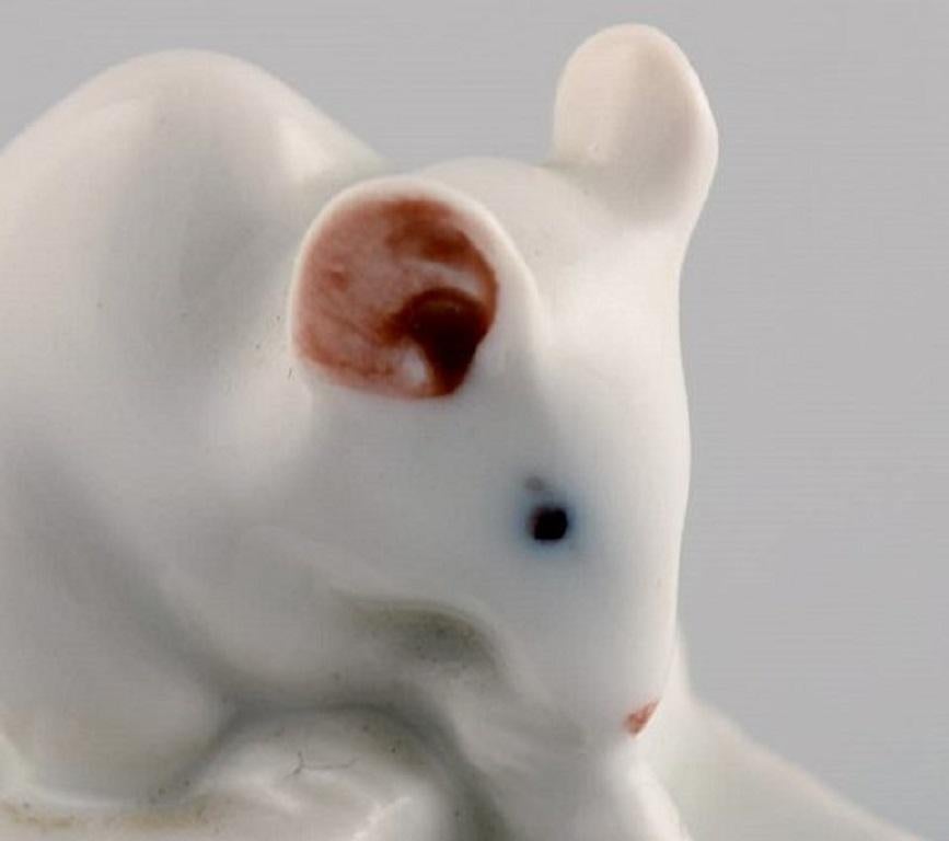 Royal Copenhagen Porcelain Figurine, Little White Mouse, 1920s 1